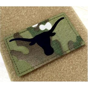 IR Texas Longhorn Ranger Infrared 3.5x2 IFF Tactical Touch Fastener Patch Hook-Fastener Backing (OD Green) in Kuwait