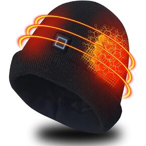 LPCRILLY Heated Hat Winter Head Warmer Electric Rechargeable Cap for Man and Women