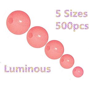 Toasis Round Hard Plastic Fishing Beads 5 Sizes 500pcs
