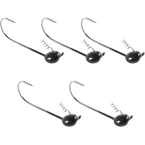 Reaction Tackle Tungsten Shaky Head Jigs for Bass Fishing - Premium Fishing Hooks, Ideal Shaky Head Jig to Catch Big Bass and Other Fish (5-Pack)