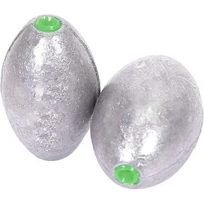 Atibin Removable Egg Lead Fishing Sinkers Saltwater Fishing Oval Sinkers Shot Drop Weight Sinker Set 1/10oz-10oz