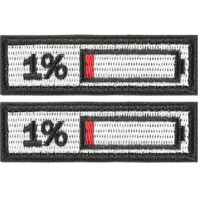 2 PCS Tactical Patch Funny Energy Display Patch Molle Accessories Military Morale Patches with Hook Fastener for Clothes Hat Backpack Gear (1% (Embroidered))