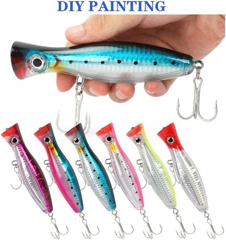 Aneew 5 قطعة كبيرة غير مصبوغ الفراغات كرانكبيتس قلم رصاص بوبر أسماك توبواتر باس الصيد السحر غرق سمك السلمون المرقط الثابت سويمبيتس in Kuwait