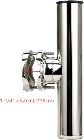 WerkWeit Boat Fishing Rod Holder 4Pcs Stainless Rail Mount Clamp on Fishing Rod Holder for Rails 1-1/4" to 2" for Marine Boat Yacht in Kuwait