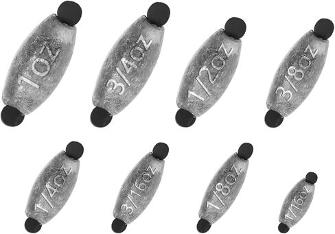 20 Pack Removable Rubber Core Weights Twist-Lock Sinker Size 1/16 1/8 3/16 1/4 3/8 1/2 3/4 1OZ in Kuwait