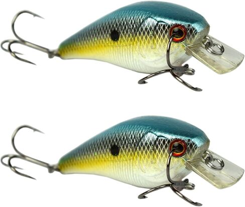Tackle HD 2-Pack Square Bill Crankbait, 2.75" Lipped Rattle Crankbaits with Fishing Hooks, Top Water Fishing Lures for Crappie, Walleye, Perch, or Bass Fishing in Kuwait