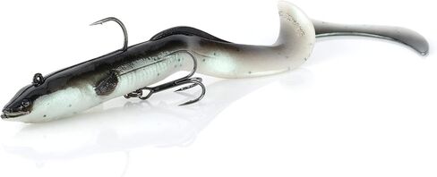 Savage Gear Real EEL Pre-Rigged Fishing Bait, 1 1/3 oz, Black Green Pearl, Realistic Contours & Movement, Durable Construction, Dual Hook Configuration, Available in 3 Sizes (8"-16") in Saudi Arabia