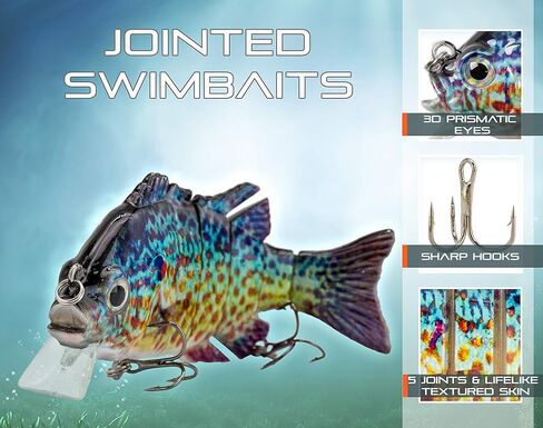 طعوم سباحة صن رايز أنجلر متعددة المفاصل | طُعم السباحة الغارق لصيد سمك السلمون المرقط في المياه العذبة والمياه المالحة in Kuwait