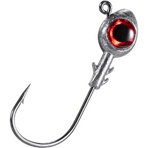 Dr.Fish 10 Pack Fishing Eyes Jigs 3D Eyes Trout Heads Bass Hook Lure Live Bait Plastic Saltwater Jig Heads Freshwater 1/2oz 3/8oz 1/4oz 3/16oz