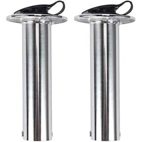 Amarine-made 2PCS 90 Degree Stainless Heavy Duty Flush Mount Sunshine Resistant Rod Holder with Black PVC Cap and Liner-7745S90 in Saudi Arabia