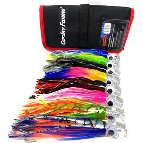 Capt Jay Fishing trolling Lure (9 inch) 6pcs / 8pcs Package Fishing trolling Lure Offshore Big Game trolling Lure for Marlin Tuna Mahi Wahoo.