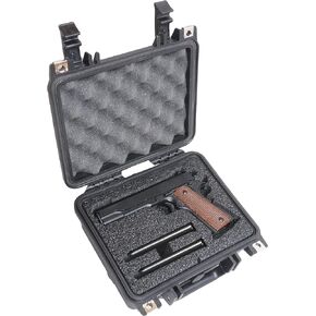 Case Club 1911 & 6 Magazine Pre-Cut Heavy Duty Waterproof Pistol Case (Accommodates under barrel attachment)