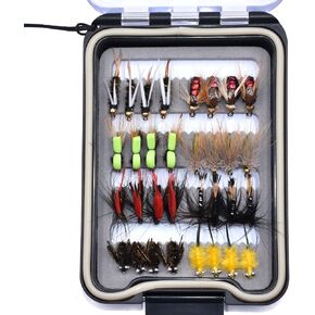 32/60/72pcs Fishing Flies Set Dry Wet Flies Nymphs, Streamers, Wooly Buggers, Terrestrials, Insect Lure Set