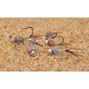 Region Fishing Tungsten Bead Rainbow Warrior Jig Fly - Euro Nymph - Hanak Hooks - 6ct Pack