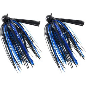 Reaction Tackle Tungsten Football Jigs for Bass Fishing - Weedless Bait Design 97% Pure Tungsten Foot Ball Jig Head Fishing Lures and Silicone Skirt - Also Pike, Walleye and Muskie and More (2-Pack)
