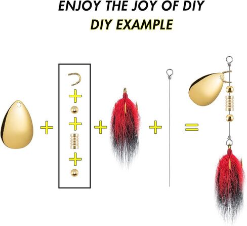 مجموعة Alwonder 168 قطعة/صندوق DIY الديك الذيل الدوار، يمكن أن تصنع 24 قطعة من الطعم الدوار، خطاف مقطورة خطاف الصيد، طُعم الصيد، صندوق معالجة مع مجموعة صنع الدوار in Kuwait