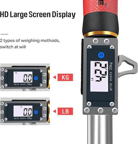 SANLIKE Fish Gripper with Digital Fish Scale 55LBS Stainless Steel Fish Lip Gripper Scale, HD Large Display, Waterproof & Saltwater-Resistant, 360 Degree Spinning Claws Professional Fish Holder Tool in Saudi Arabia
