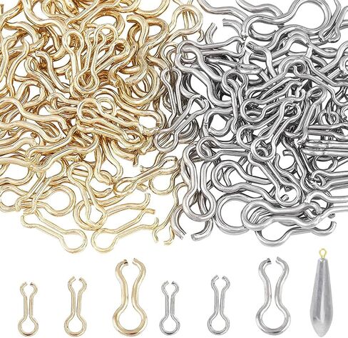 SUPERFINDINGS 240Pcs 3 Sizes Fishing Sinker Eyes Eyelets DIY Fishing Lures Eyelet 2 Colors Stainless Steel 8-Shaped Loops Eyelets Swivels Clip for Lead Weights Molds Tackle Accessories in Saudi Arabia