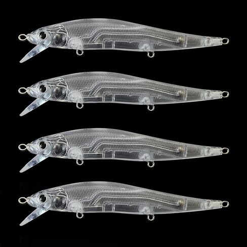 طعوم صيد فارغة من بومبايت، 10 قطع من طعوم الصيد غير المطلية بتصميم فراغات طُعم كرنكبيت، طُعم سائب فارغ لسمك القاروس والسلمون المرقط والوالي مع عيون صيد ثلاثية الابعاد in Kuwait