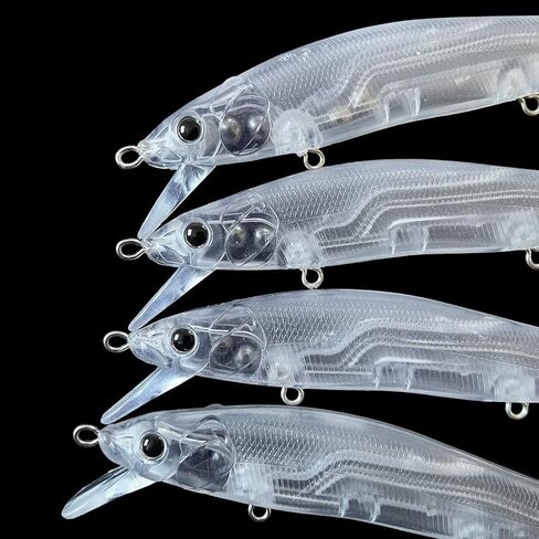 طعوم صيد فارغة من بومبايت، 10 قطع من طعوم الصيد غير المطلية بتصميم فراغات طُعم كرنكبيت، طُعم سائب فارغ لسمك القاروس والسلمون المرقط والوالي مع عيون صيد ثلاثية الابعاد in Kuwait