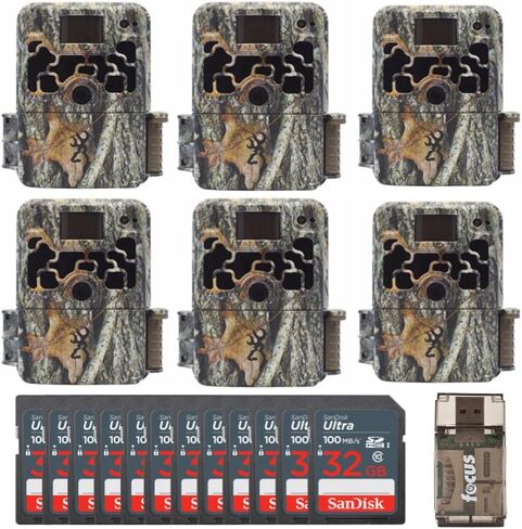 Browning Trail Cameras Dark Ops Extreme 16MP Game Camera (6-Pack) Bundle with 32GB Card (12-Pack) and USB Card Reader Compatible with Mac and PC (19 Items) in Saudi Arabia