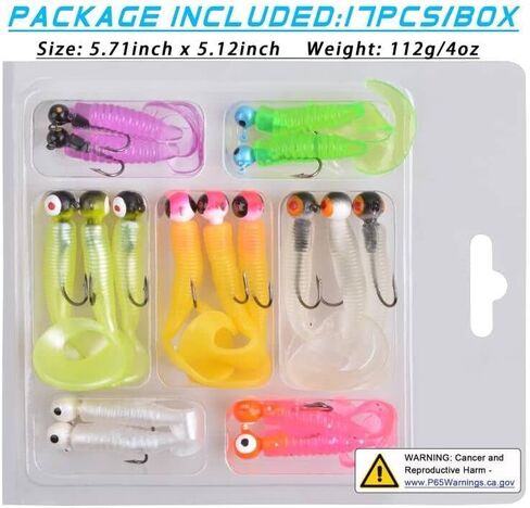 Soft Plastic Lure Jig Head Hooks Kits Fishing Grub Lure with Tail-Curling in Saudi Arabia