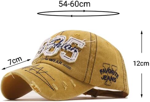 Washed Baseball Cap for Men Women Adjustable Distressed Denim Hat Dad Hat Trucker Hat in Kuwait