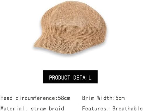 Octagonal Cap Straw Women Summer Thin Newsboy Cap Painter Adjustable Rope Knitted Beret Mesh Breathable Boinas para Mujer, One Size in Saudi Arabia