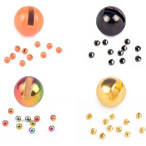 MUUNN 200pcs Fly Tying Tungsten Beads Assortment, Slotted Tungsten Bead Head for Fly Tying Materials, Combination 4 Colors