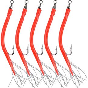 Classic Striped Bass Tube Lures Diamond jigs Tail Teaser Umbrella Rig Tube Jigs Teaser with Stainless Steel Hook Sandeel Bait for Offshore Trolling Striper Bass Bluefish Fishing in Kuwait