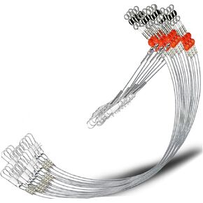 YOTO Fishing Leaders,Stainless Steel Tackle Rig with Tackle Lure Swivels Snaps, Saltwater rig Wire Leader Fishing Leader Wire Bottom rigs for Saltwater