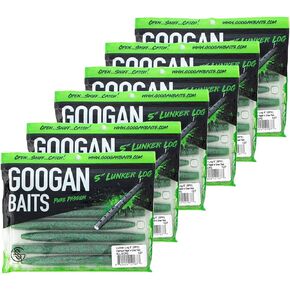 طعم صيد السمك من Googan Squad Lunker Log Bass - طعم صيد باس متعدد الاستخدامات مع حركة لامعة رقيقة، طعم بلاستيكي ناعم محقون بالملح للبركة والنهر وصيد الأسماك في البحيرة in Kuwait