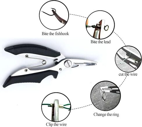 Pack of 201pcs Fishing Stainless Steel Split Rings 5 Sizes and Plier Set, Split ring capable of withstanding large tensile force and Fishing Plier Tool Kit（blue） in Saudi Arabia
