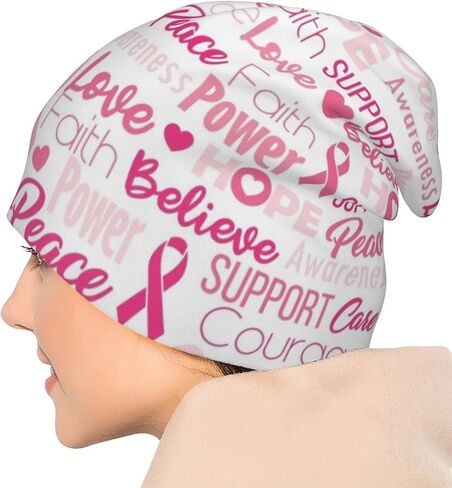 Heart Beanie Chemo Hat Cancer Headwear Knitted Hats Baggy Slouchy Scarf Nightcap for Adults Women Men in Kuwait