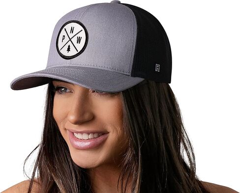 قبعة سائق الشاحنة HAKA PNW للرجال والنساء، قبعة بيسبول شبكية لسائقي الشاحنات في شمال غرب المحيط الهادئ قابلة للتعديل in Kuwait