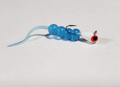 Tungsten Ice Jigs 4 Pack with Scented Waxie Plastics – Glow in The Dark in Saudi Arabia