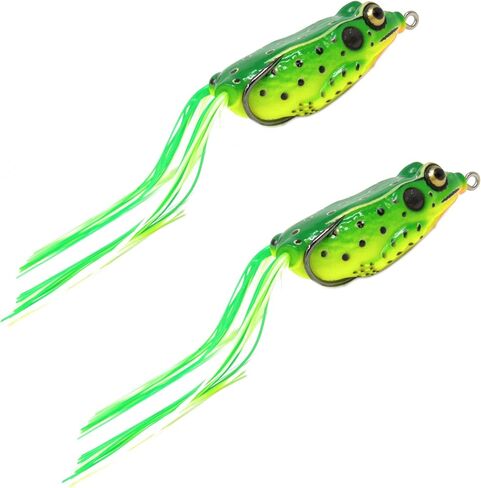Reaction Tackle Hollow Body Frogs for Bass Fishing - Ultra Realistic Weedless Top Water Frog Lure for Bass, Snakehead, Pike and More - Floating Topwater Fishing Lures - 2 Pack in Kuwait