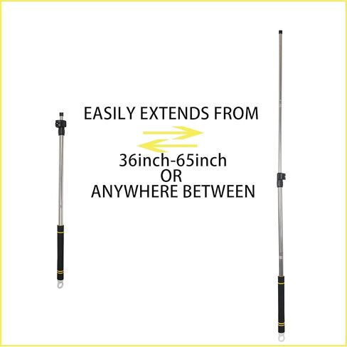 Frebuta Fishing Harpoon38inch-65inch، قطب تلسكوبي قابل للسحب من الفولاذ المقاوم للصدأ لصيد الأسماك الشائكة الرمح من سبائك الألومنيوم قضيب Gig Gaff مع برغي 8 مم لصيد الأسماك في الهواء الطلق وهبوط ضفدع الأسماك الكبيرة in Kuwait