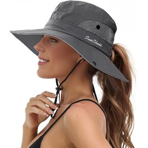 Sun Hats for Women Beach Hat Ponytail Hat Womens Sun Hat with UV Protection Wide Brim in Kuwait