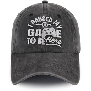 قبعة I Pause My Game to Be Here للرجال والنساء، قبعة بيسبول من القطن المغسول والمطرزة بشكل مضحك وقابلة للتعديل in Kuwait