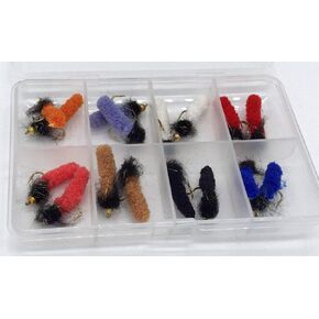 Fly Fishing Mop Flies Set containing Beadhead and Non- Beadhead Pack of 16 Size 10 in Kuwait