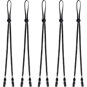 Sucrain 5 Pieces Adjustable Hat Strap Clips Hat Chin Cord for Golfing, Fishing, Boating