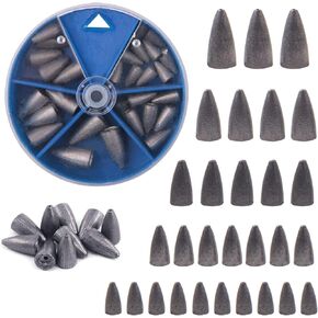 Fishing Weights Kit 29/83pcs Bullet Fishing Weights for Bass Fishing Texas Rigs Worm Weights Fishing Sinkers Freshwater Saltwater Fishing Tackle