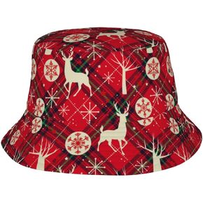 LONEA Christmas Bucket Hat for Men Women, Fashion Unisex Print Xmas Holiday Reversible Bucket Hat