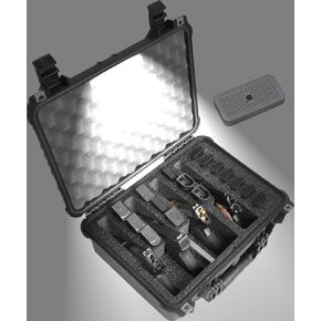 Case Club 4 Pistol and 16 Magazine Pre-Cut Heavy Duty Waterproof Case with Included Silica Gel Canister to Help Prevent Gun Rust (Upgraded Gen-2)