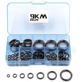 9KM DWLIFE Fishing Rod Eyelet Repair Kit, Fishing Rod Rings Repair Kit | Various Sizes for Spinning & Casting Rods, Smooth Ceramic Rings for Quick DIY Fishing Pole Repair in Freshwater & Saltwater in Kuwait