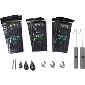 بلاك انكور مجموعة سابيكي من المياه المالحة - 2 مزيل مياه عائمة، 3 من كل رقم 4، #6، #8 سابيكي، 2 وزن رفيع للخيوط، 1 من كل 1 اونصة، 2 اونصة، 3 اونصة، 3 من كل خطاف دائري 1/0، 2/0، 3/0 in Kuwait