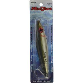 MirrOLure 94MR-18 Mirolure Top Dog Surface Walk Green Bk/White/Silver 4.5in 1oz in Kuwait