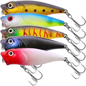 اوريجلام 5 قطع من طُعم الصيد بوبر، طعوم سمك القاروس الصلبة ثلاثية الابعاد عيون بوبرز، طعوم صيد سمك القاروس الصلبة in Kuwait