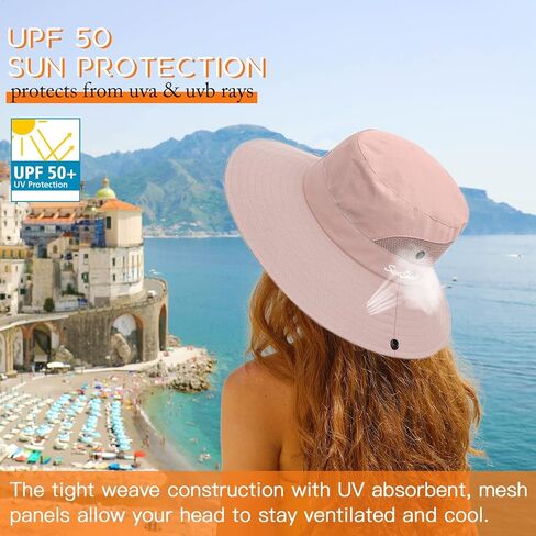 Sun Hats for Women Beach Hat Ponytail Hat Womens Sun Hat with UV Protection Wide Brim in Saudi Arabia
